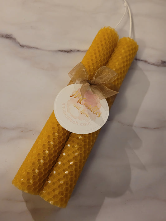 Honeycomb Beeswax Taper Candles - JMCandles and Home